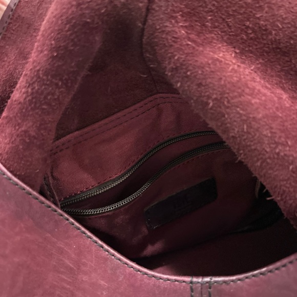 Vintage Y2K Cara hobo Dark Tigers Blood Red Leather Crescent Shape Shoulder Bag - Picture 11 of 15